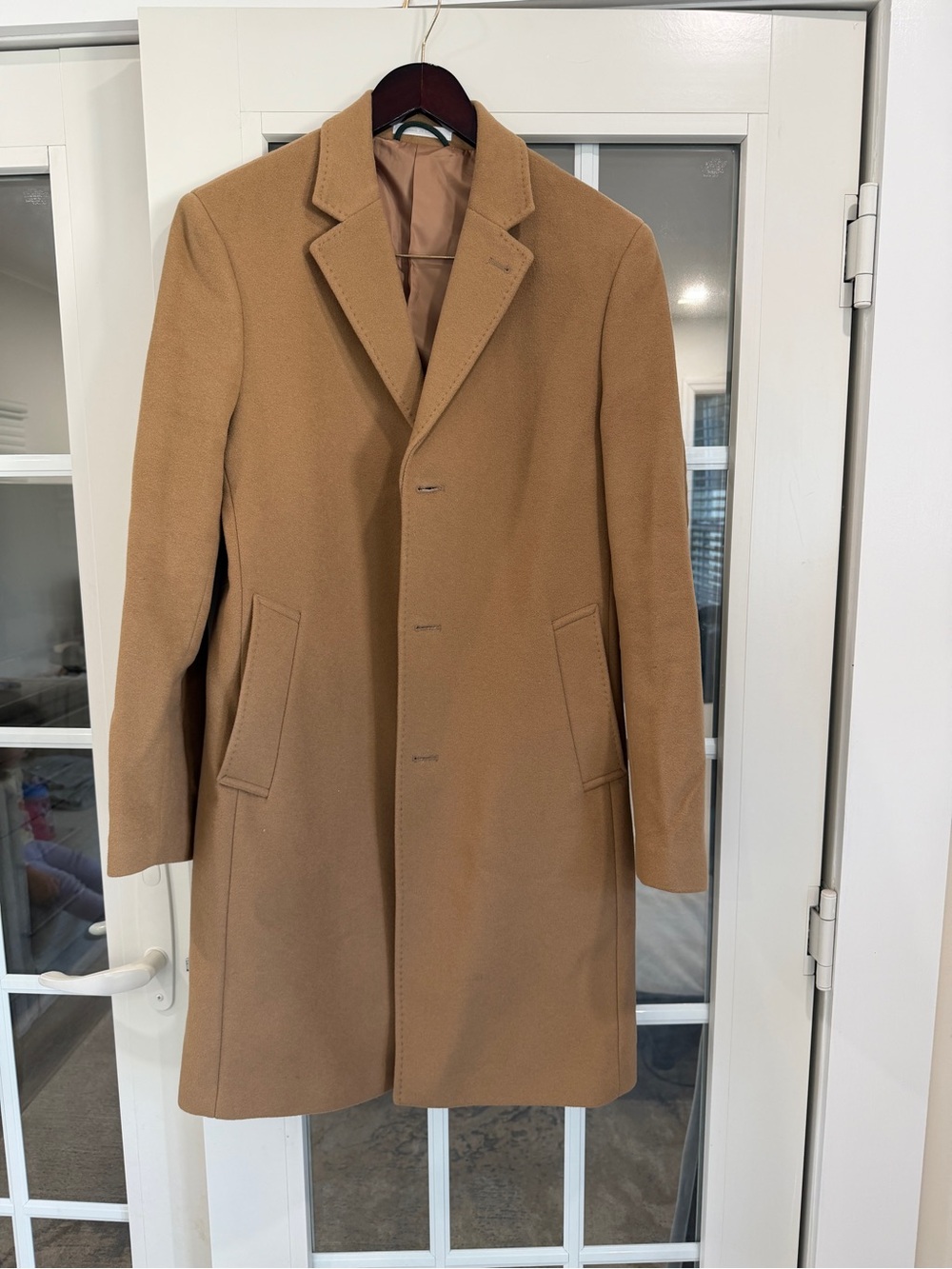 Ralph Lauren Camel Single-Breasted Wool Trench Coat